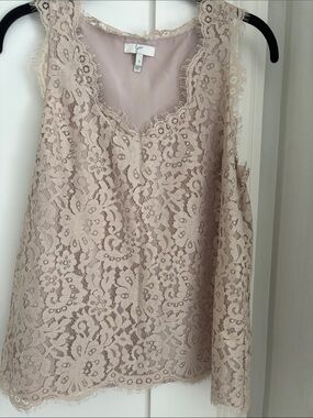 Joie Blush Lace Sleeveless Shell